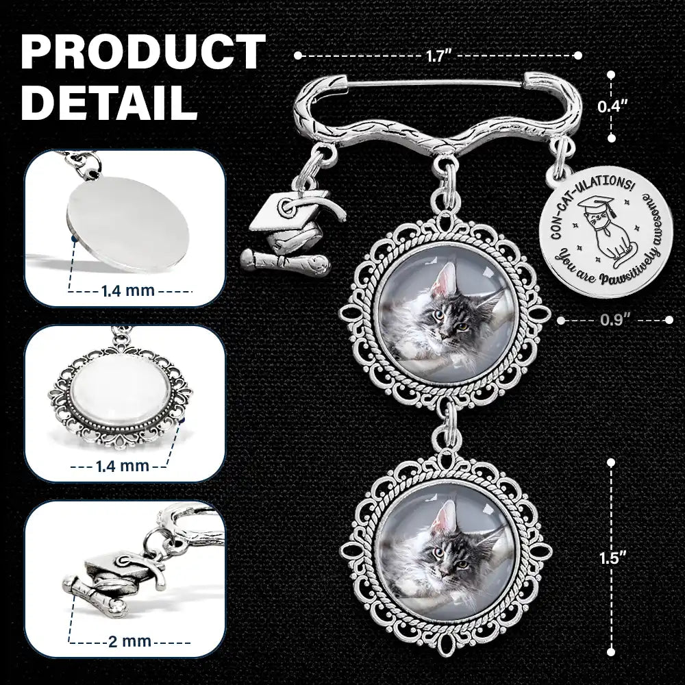 Graduation,Gift For Yourself,Gift For Bestie,Gift For Girlfriend,Gift For Boyfriend,Gift For Sibling,Gifts For Colleagues,Cat Lovers,Cat Mom,Cat Dad,Funny - Custom Photo Concatulations You Are Pawsitively Awesome - Personalized Graduation Tassel Pina