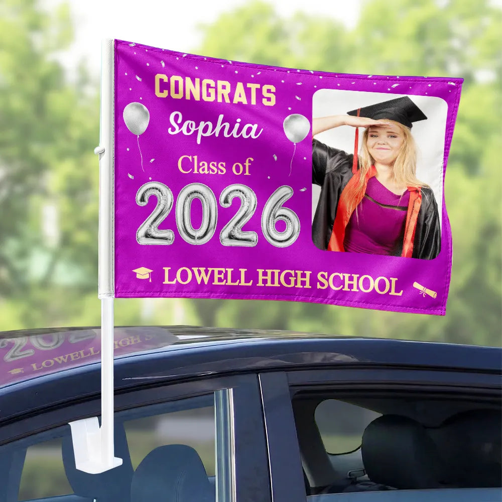 Car Line Graduation Custom Photo Congrats Proud Graduation Of The Class - Personalized Car ...