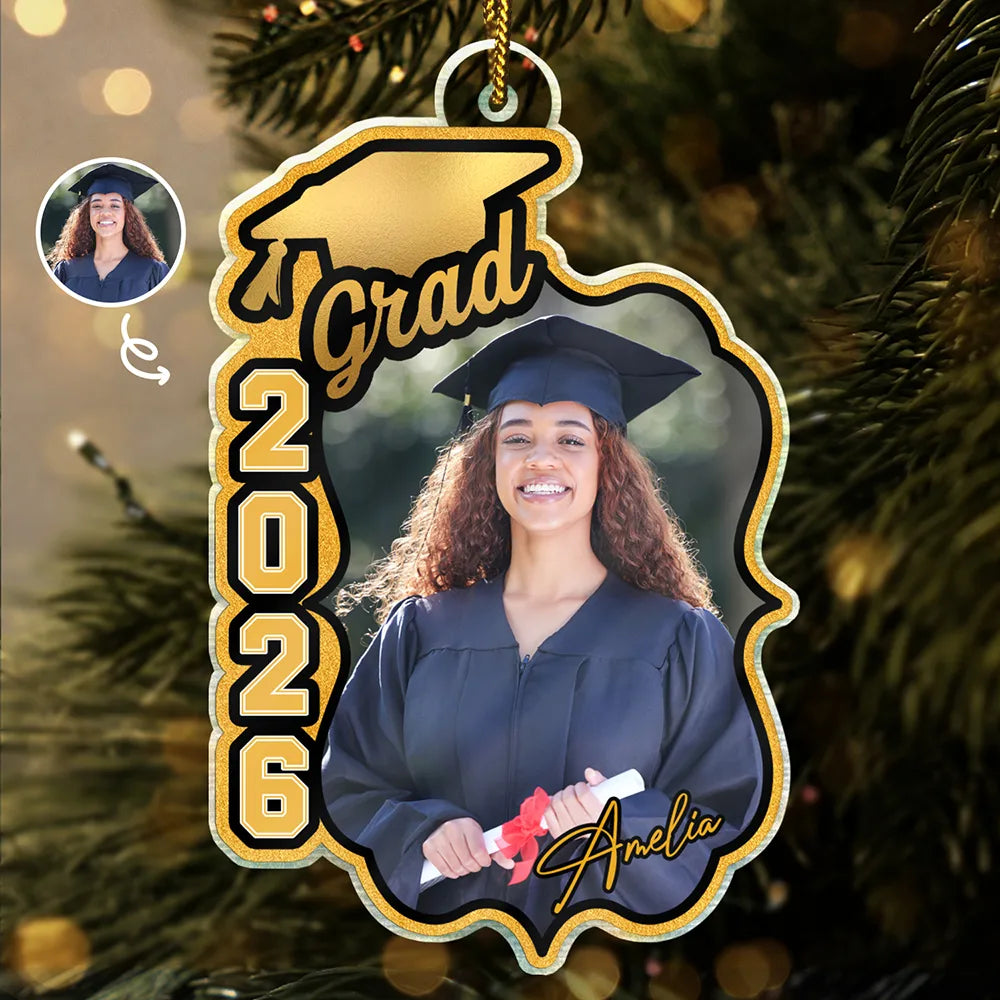 Custom Photo Congrats To The Graduate - Personalized Custom Shaped Acrylic Ornament