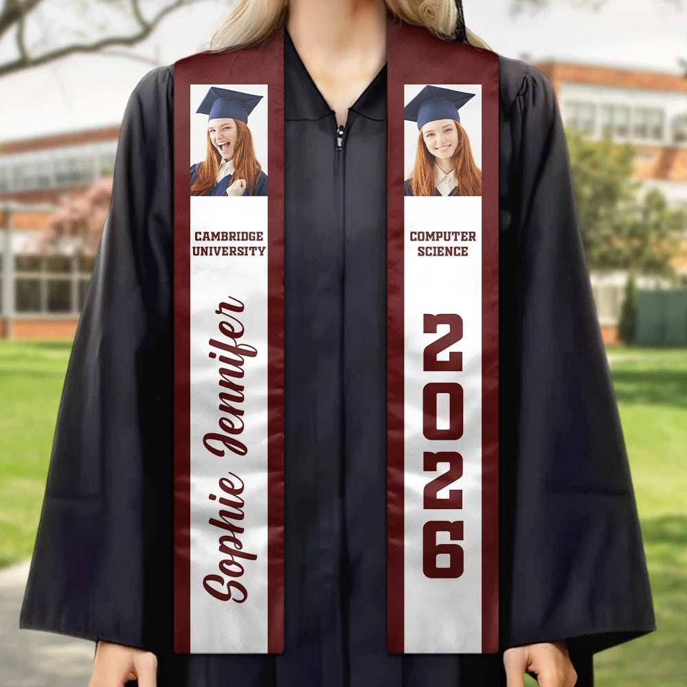 Gift For Yourself,Gift For Women,Gift For Men,Graduation,Happy - Custom Photo Congratulations Graduates - Personalised Stoles