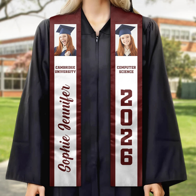 Gift For Yourself,Gift For Women,Gift For Men,Graduation,Happy - Custom Photo Congratulations Graduates - Personalised Stoles