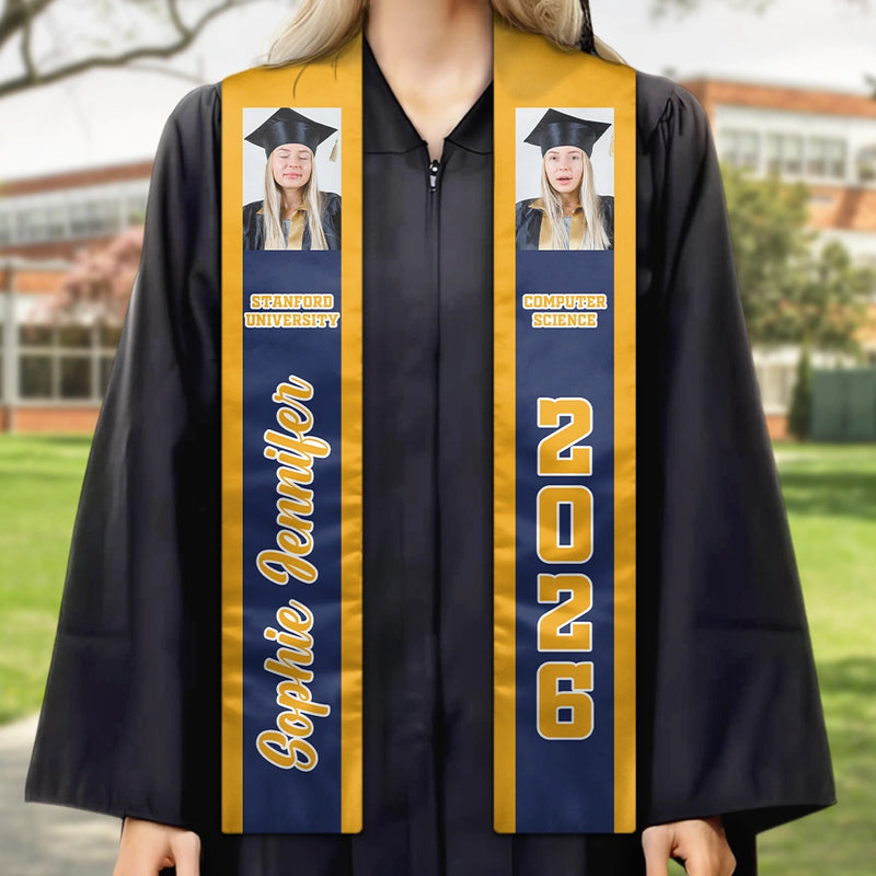 Custom Photo Congratulations Graduates - Graduation Gift - Personalized Stoles