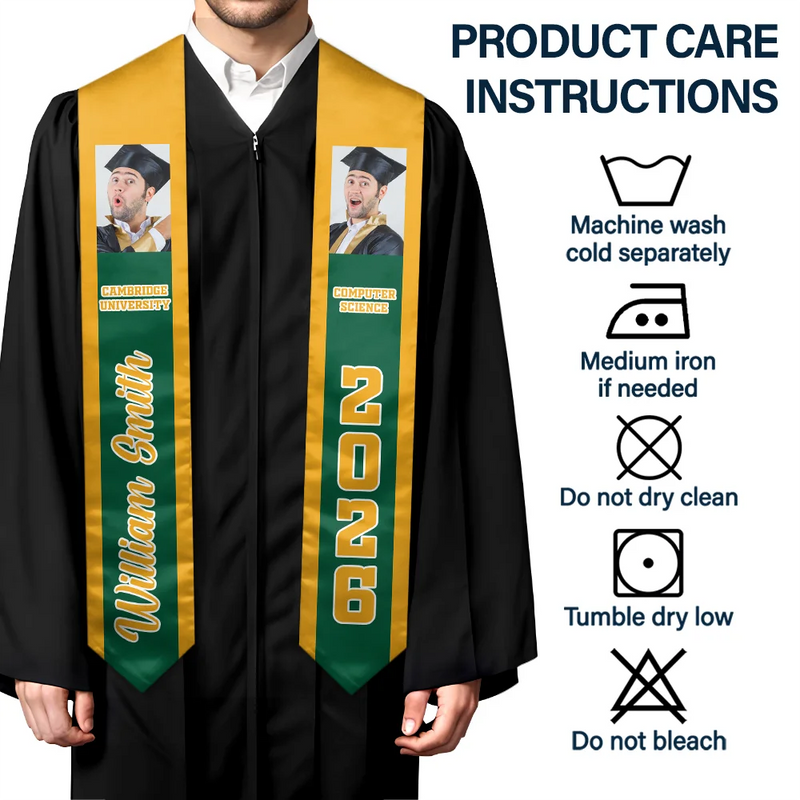 Gift For Yourself,Gift For Women,Gift For Men,Graduation,Happy - Custom Photo Congratulations Graduates - Personalised Stoles