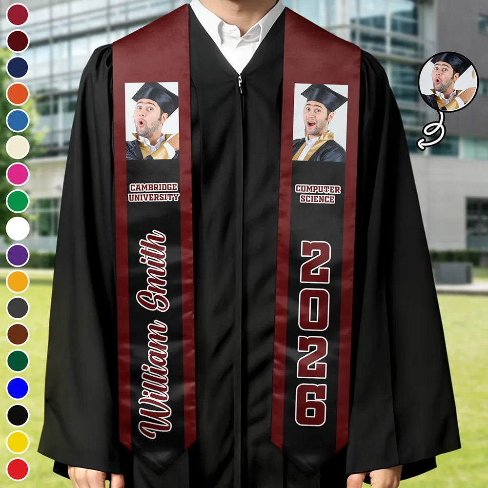 Gift For Yourself,Gift For Women,Gift For Men,Graduation,Happy - Custom Photo Congratulations Graduates - Personalised Stoles