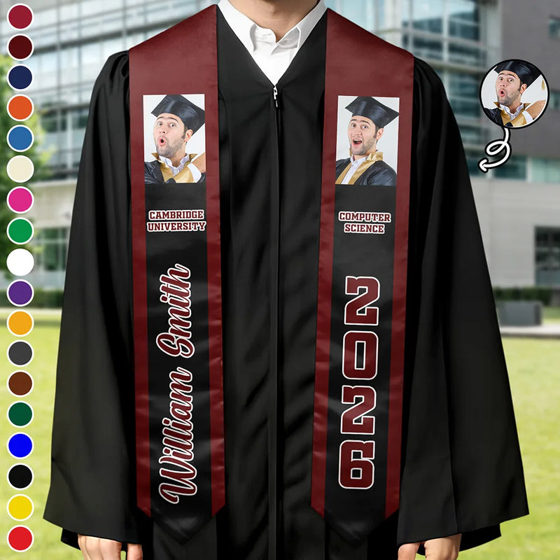 Gift For Yourself,Gift For Women,Gift For Men,Graduation,Happy - Custom Photo Congratulations Graduates - Personalised Stoles