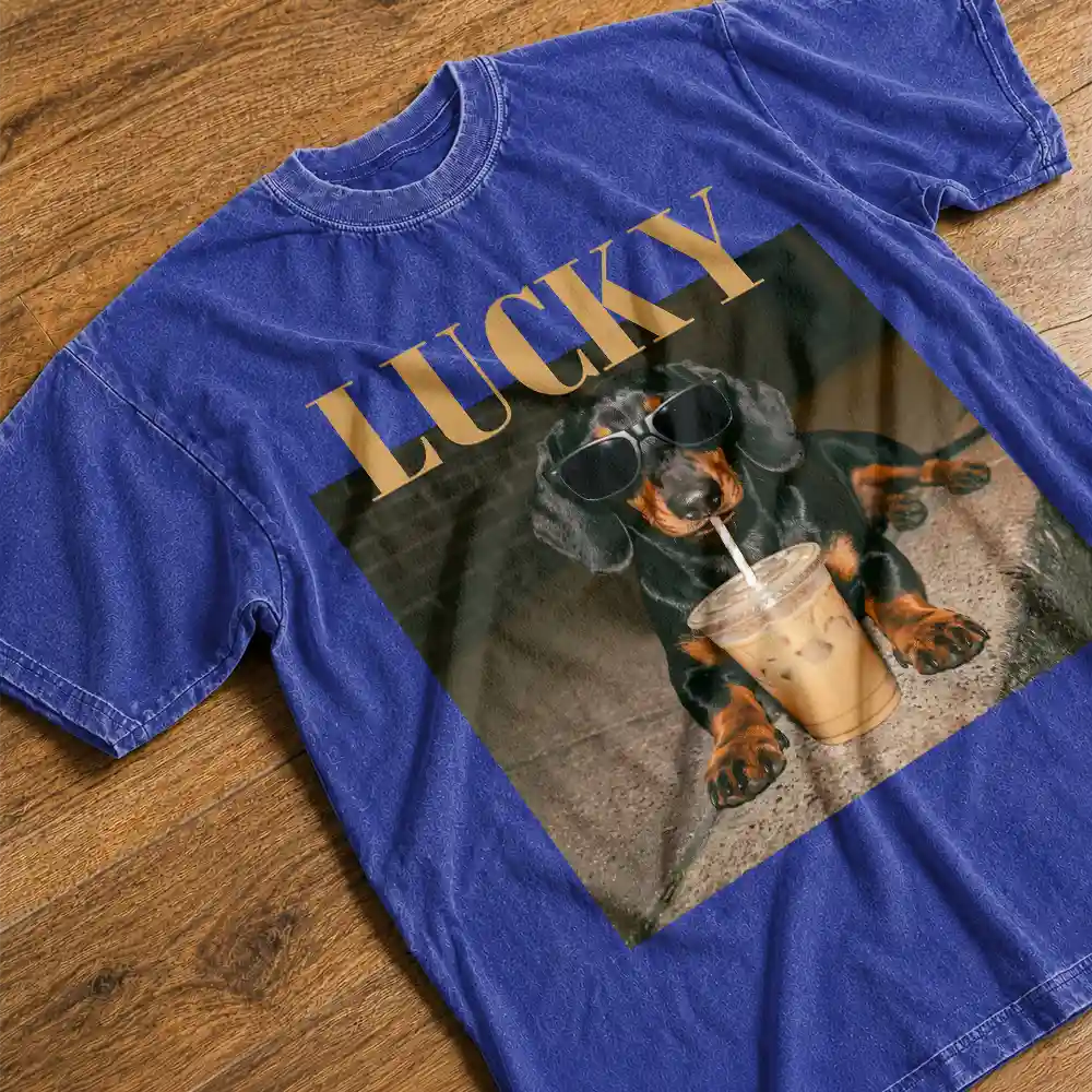 Top Market,Art Design,Confident,Pet Lovers,Photo - Cool Street Pet - Custom Photo Cool Street Pet Lovers Vintage Portrait - Personalized Vintage Washed T Shirt