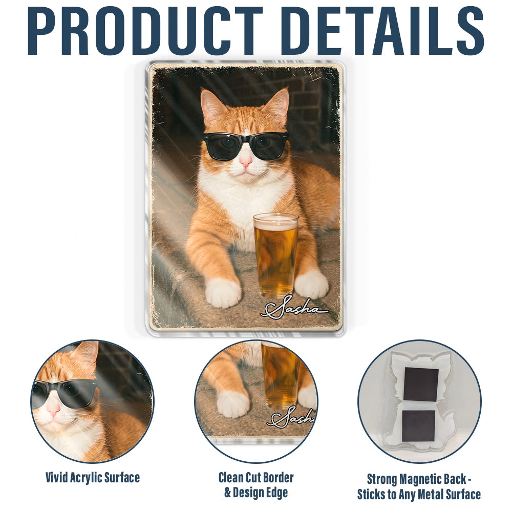 Custom Photo Cool Street Pet Pet Portrait - Personalized Acrylic Magnet - Custom Photo Cool Street Pet Pet Portrait - Personalized Acrylic Magnet