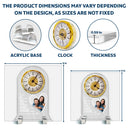 Gift For Couples, Old Couples, Custom Photo, Love - Custom Photo Couple Anniversary Counting Time Years Months Weeks - Personalized Acrylic Desk Clock