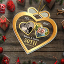 Gift For Couples,Old Couples,Gift For Husband,Gift For Wife,Gift For Boyfriend,Gift For Girlfriend,Wedding,Wedding Anniversary,Love,Anniversary,Christmas - Custom Photo Couple Anniversary Past And Present - Personalized Custom Shaped Acrylic Ornament