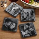 Gift For Couples,Gift For Husband,Gift For Wife,Gift For Boyfriend,Gift For Girlfriend,Old Couples,Happy,Family,Pet Lovers,Gift For Bestie - Custom Photo Couple Bestie Family Pet - Personalized Slate Coaster