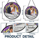 Gift For Couples, Married, Wedding, Engaged, Love - Custom Photo Couple Bride And Groom - Personalized Stained Glass Window Hanging Suncatcher