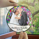 Gift For Couples, Married, Wedding, Engaged, Love - Custom Photo Couple Bride And Groom - Personalized Stained Glass Window Hanging Suncatcher