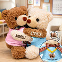 Adorable,Custom Photo,Gift For Couples,Upload Full Photo - Custom Photo Couple I Love You Beary Much - Personalized Hugging Bear