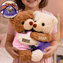 Adorable,Custom Photo,Gift For Couples,Upload Full Photo - Custom Photo Couple I Love You Beary Much - Personalized Hugging Bear