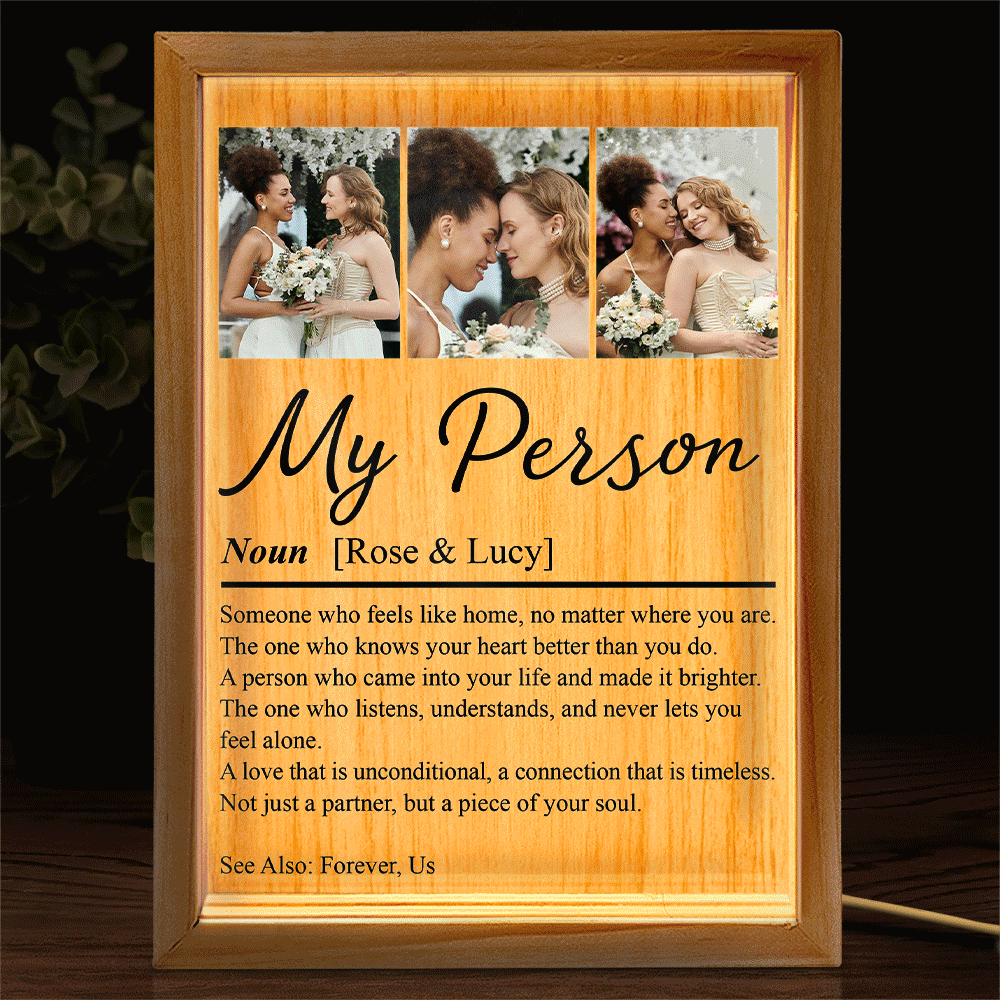 Custom Photo,Gift For Couples,LGBT,Old Couples,Gift For Women,Gift For Men,Gift For Husband,Gift For Wife,Gift For Boyfriend,Gift For Girlfriend,Love - Custom Photo Couple My Person - Personalized Picture Frame Light Box