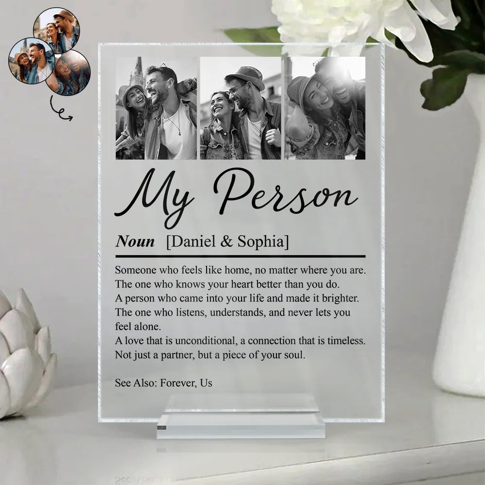 Custom Photo Couple My Person - Personalized Vertical Rectangle Acrylic Plaque