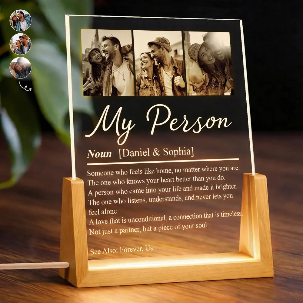 Custom Photo,Gift For Couples,LGBT,Old Couples,Gift For Women,Gift For Men,Gift For Husband,Gift For Wife,Gift For Boyfriend,Gift For Girlfriend,Love - Custom Photo Couple My Person Definition - Personalized Night Light