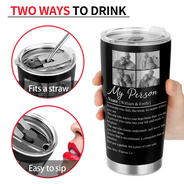 Custom Photo,Gift For Couples,LGBT,Old Couples,Gift For Women,Gift For Men,Gift For Husband,Gift For Wife,Gift For Boyfriend,Gift For Girlfriend,Love - Custom Photo Couple My Person Definition - Personalized Tumbler