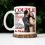 Gift For Couples, Old Couples, Gift For Husband, Gift For Wife, Love, Custom Photo - Custom Photo Couple Of The Year Magazine - Personalized Mug
