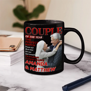 Gift For Couples, Old Couples, Gift For Husband, Gift For Wife, Love, Custom Photo - Custom Photo Couple Of The Year Magazine - Personalized Mug