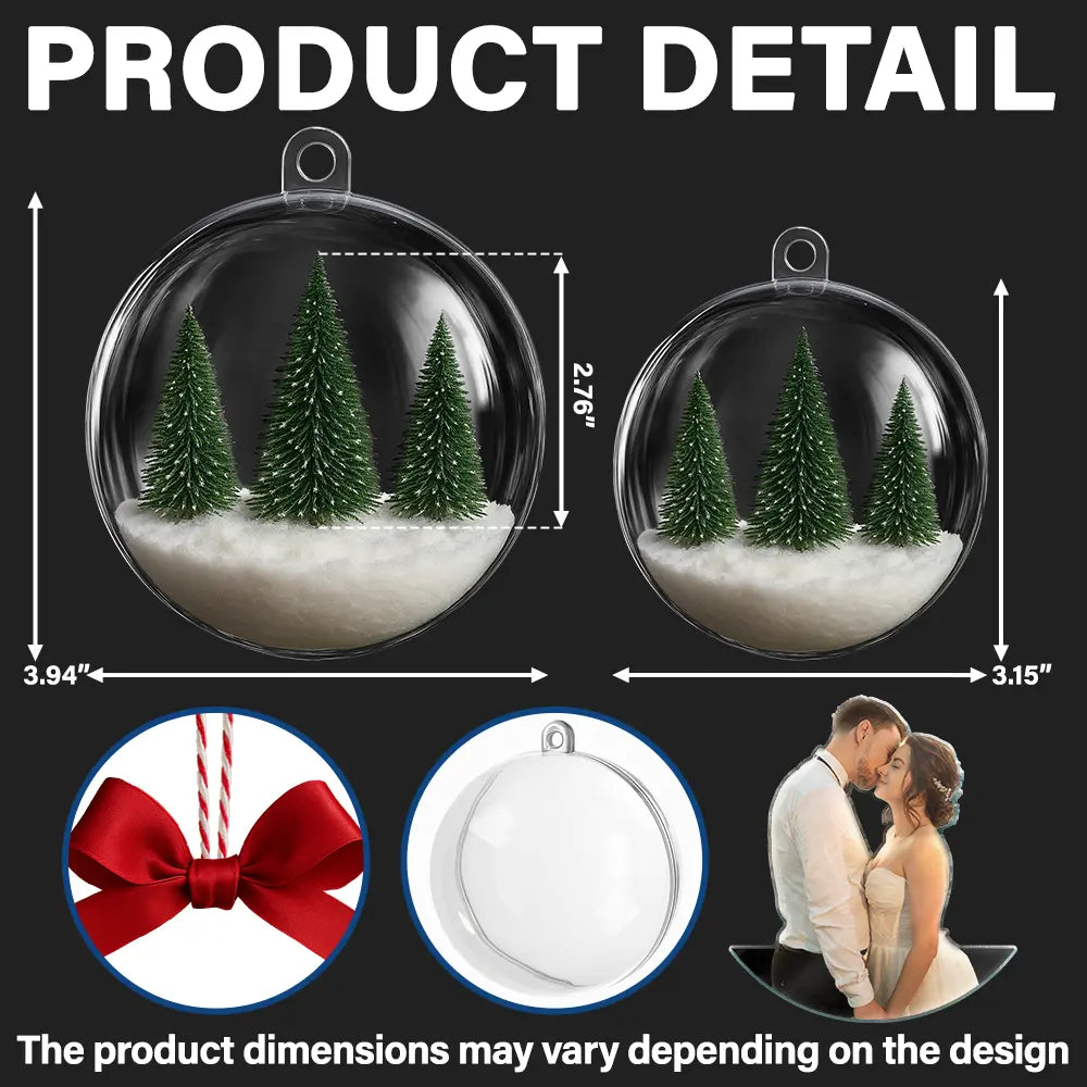 Custom Photo,Happy,Christmas,Gift For Couples -Custom Photo Couple The Year I Found My Missing Piece - Personalized 3D Acrylic Ball Ornament