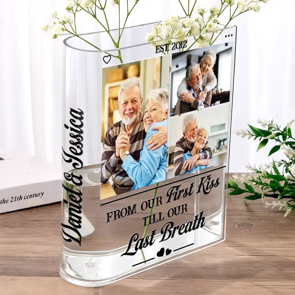 Gift For Couples,LGBT,Gift For Women,Gift For Men,Gift For Wife,Gift For Husband,Gift For Boyfriend,Gift For Girlfriend,Love - Custom Photo Couple To Many More Chapters Together - Personalized Acrylic Book Vase
