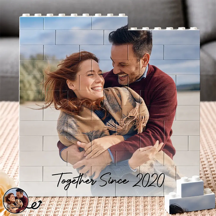 Custom Photo Couple Together & Forever - Personalized Building Brick Blocks