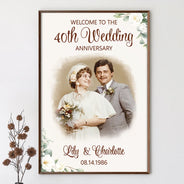 Gift For Couples, Married Couple, Custom Photo, Wedding Anniversary, Romantic, Upload Full Photo - Custom Photo Couple Wedding Anniversary - Personalized Poster