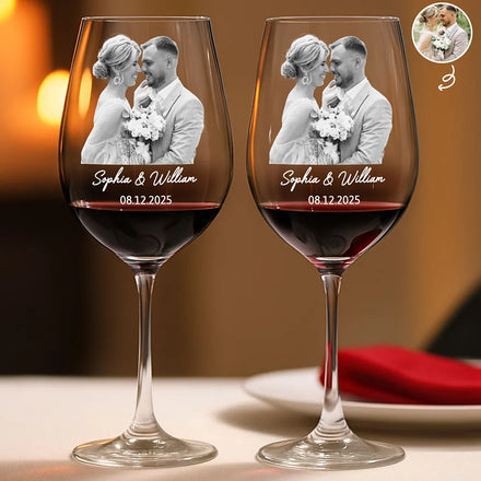 Verre à vin personnalisé pour anniversaire de couple
