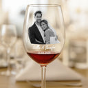 Wedding Anniversary,Old Couples,Gift For Husband,Gift For Wife,Gift For Boyfriend,Gift For Girlfriend,Love - Custom Photo Couples Anniversary - Personalized Wine Glass