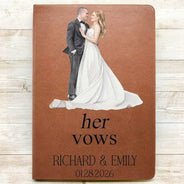Gift For Couples, Married Couple, Custom Photo, Wedding, Romantic, Remove BG Photo - Custom Photo Couples Wedding Engaged Bachelor Party - Personalized Leather Journal