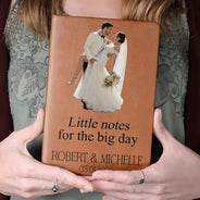 Gift For Couples, Married Couple, Custom Photo, Wedding, Romantic, Remove BG Photo - Custom Photo Couples Wedding Engaged Bachelor Party - Personalized Leather Journal