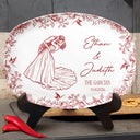 Gift For Couples, Married Couple, Custom Photo, Art Design, Wedding, Romantic, Photo - Pencil Sketch - Remove BG - Custom Photo Couples Wedding Engaged Bachelor Party - Personalized Plate