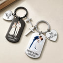 Gift For Couples, Married Couple, Custom Photo, Romantic, Remove BG Photo - Custom Photo Couples Wedding Engaged Bachelor Party - Personalized Stainless Steel Keychain