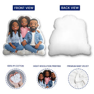 Adorable,Art Design,Christmas,Indoor Decor,Family,Photo - Crochet Doll Effect - Custom Photo Crochet Doll Effect Happy Family - Personalized Custom Shaped Pillow