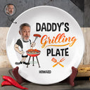 Gift For Father,Grilling - Custom Photo Daddy's Grilling Plate - Personalized Ceramic Plate