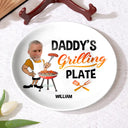 Gift For Father,Grilling - Custom Photo Daddy's Grilling Plate - Personalized Ceramic Plate