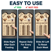 Dog Lovers,Dog Mom,Dog Dad - Custom Photo Cute Dog Ear Feed Medication Tracker - Personalized Wooden Pet Feeding Reminder
