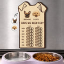 Dog Lovers,Dog Mom,Dog Dad - Custom Photo Cute Dog Ear Feed Medication Tracker - Personalized Wooden Pet Feeding Reminder