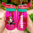 Gift For Kids, Happy, Funny, Custom Photo - Custom Photo Cute Kid Car Toy Airplane - Personalized Kids Water Bottle With Straw