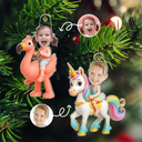 Gift For Kids, Gift For Grandkids, Photo Hobby Ornament, Custom Photo, Funny, Christmas - Custom Photo Cute Kid Flamigo Unicorn - Personalized Acrylic Photo Ornament