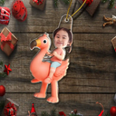 Gift For Kids, Gift For Grandkids, Photo Hobby Ornament, Custom Photo, Funny, Christmas - Custom Photo Cute Kid Flamigo Unicorn - Personalized Acrylic Photo Ornament