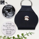 Expecting Dad,Custom Photo,Happy - Custom Photo Dad-to-be Now You Can Carry Me Too Expecting Dad - Personalized Leather Pocket Hug