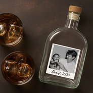Custom Photo,Gift For Father,Gift For Grandpa,Photo,Proud - Custom Photo Dad Est Grandpa Dad - Personalized Whiskey Bottle