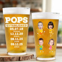 Gift For Husband,Gift For Grandpa,Gift For Father - Custom Photo Dad Established Funny Kid - Personalized Beer Glass
