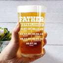 Gift For Husband,Gift For Grandpa,Gift For Father - Custom Photo Dad Established Funny Kid - Personalized Beer Glass