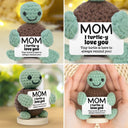 Family, Gift For Father - Custom Photo Dad Mom I Turtle-y Love You Thanks For Always Having My Back - Personalized Doll Crochet With Custom Card