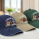 Gift For Father,Gift For Husband,Dog Dad,Cat Dad,Pet Lovers,Pet Dad,Funny - Custom Photo Dad Of A Spoiled Dog - Personalized Vintage Washed Denim Cap