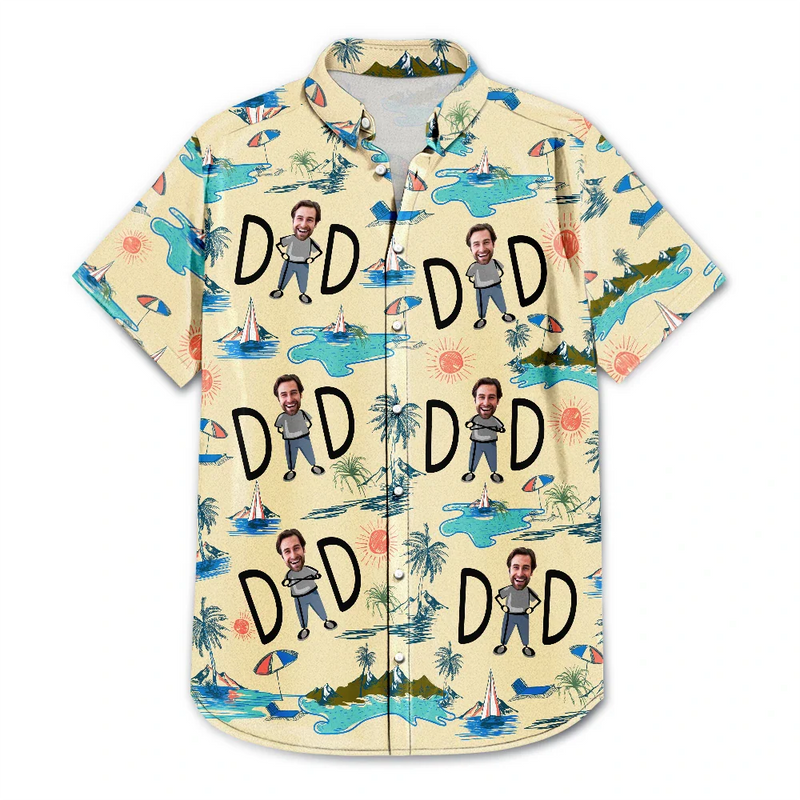 Gift For Husband, Gift For Yourself, Gift For Men, Gift For Father, Custom Photo, Funny - Custom Photo Dad Stance - Personalized Hawaiian Shirt