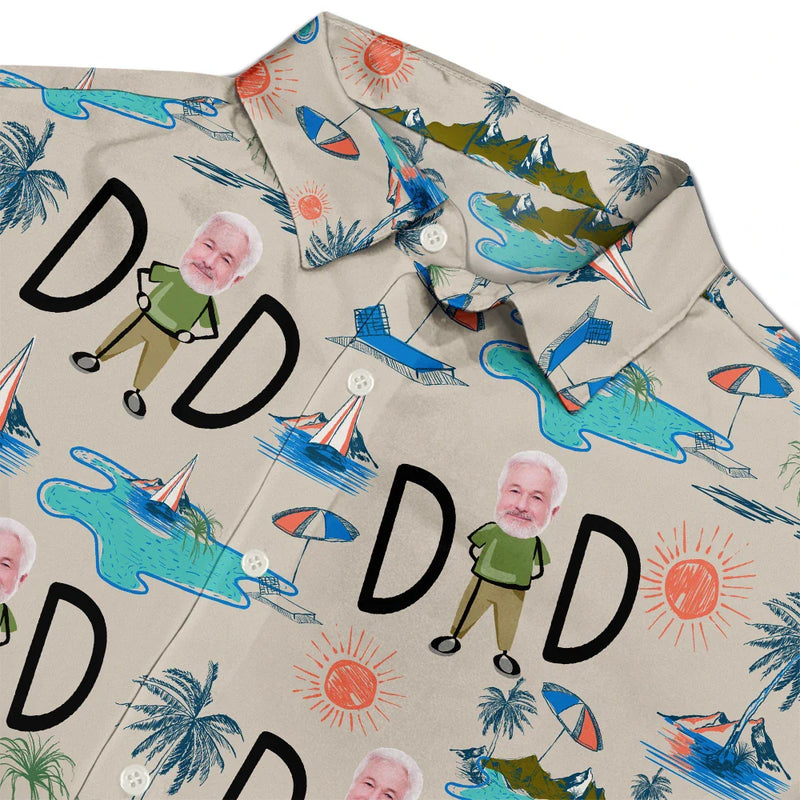 Gift For Husband, Gift For Yourself, Gift For Men, Gift For Father, Custom Photo, Funny - Custom Photo Dad Stance - Personalized Hawaiian Shirt